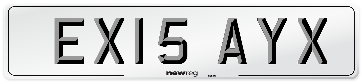 EX15 AYX Number Plate from New Reg